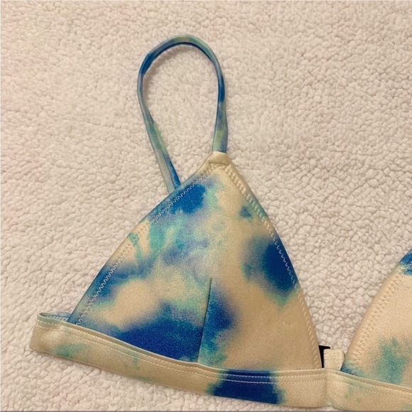 Triangl Bibi Luna Blue Cream Tie Dye Triangle Bikini Top Bright Swim - Picture 3 of 13